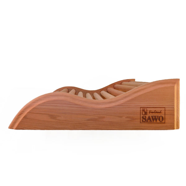 Cedar sauna pillow side