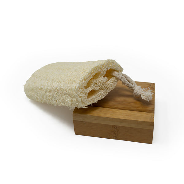 sauna loofah alternate view on white background