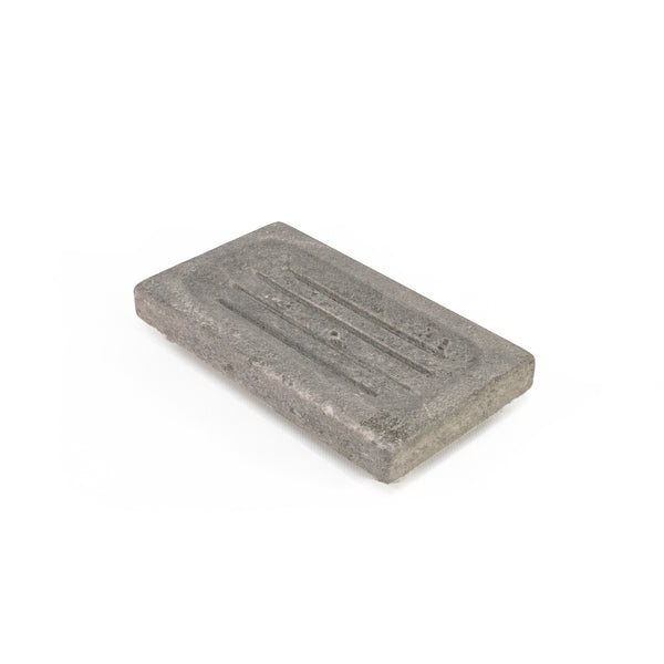 Soapstone soap bar holder on a white background