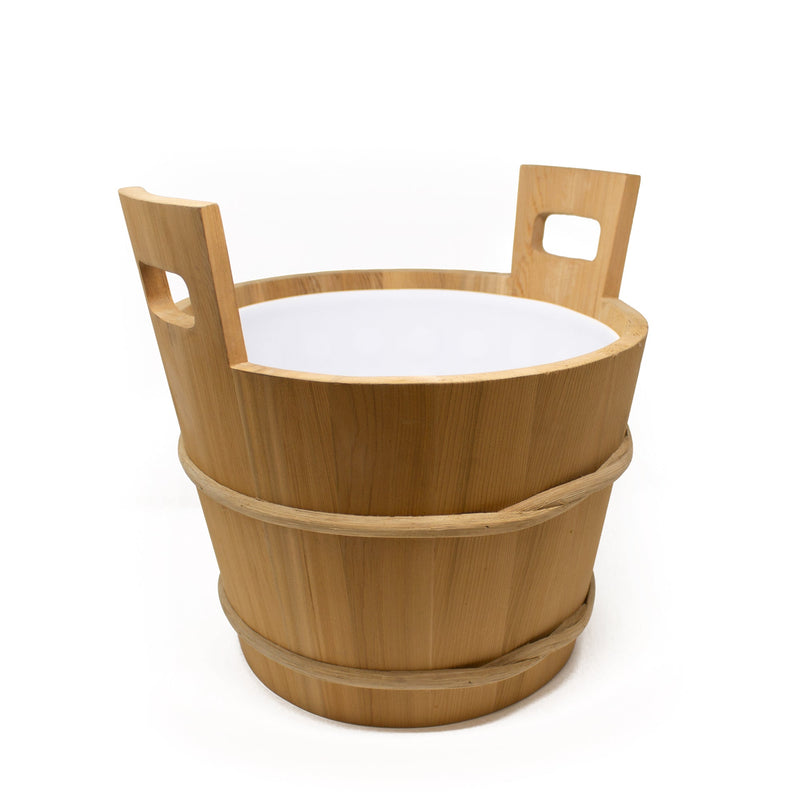 2 Handle Cedar Bucket with Plastic Liner