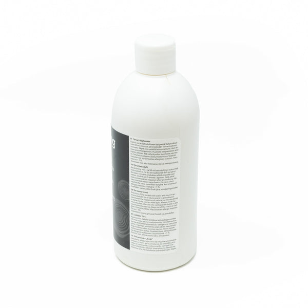 Backside information view of 500ml 4living tar scent bottle