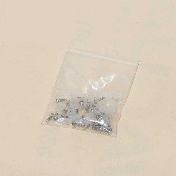 Silicone clamps and stainless screws for mounting LED strip