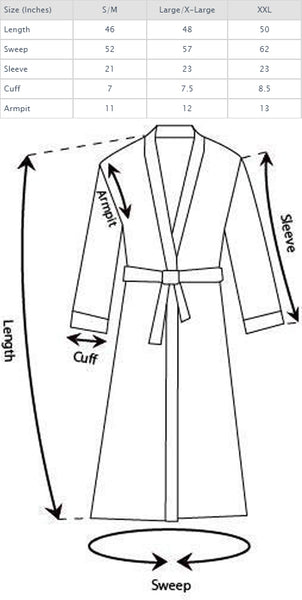 Terry Robe Size Guide