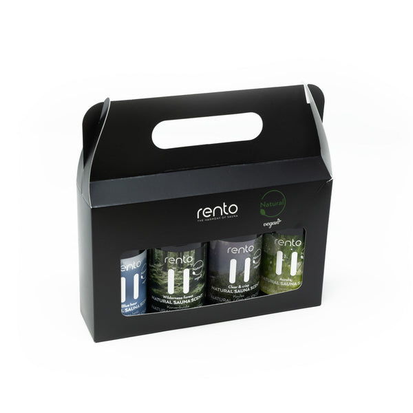 Rento Sauna Scnet 4 Pack on white background.