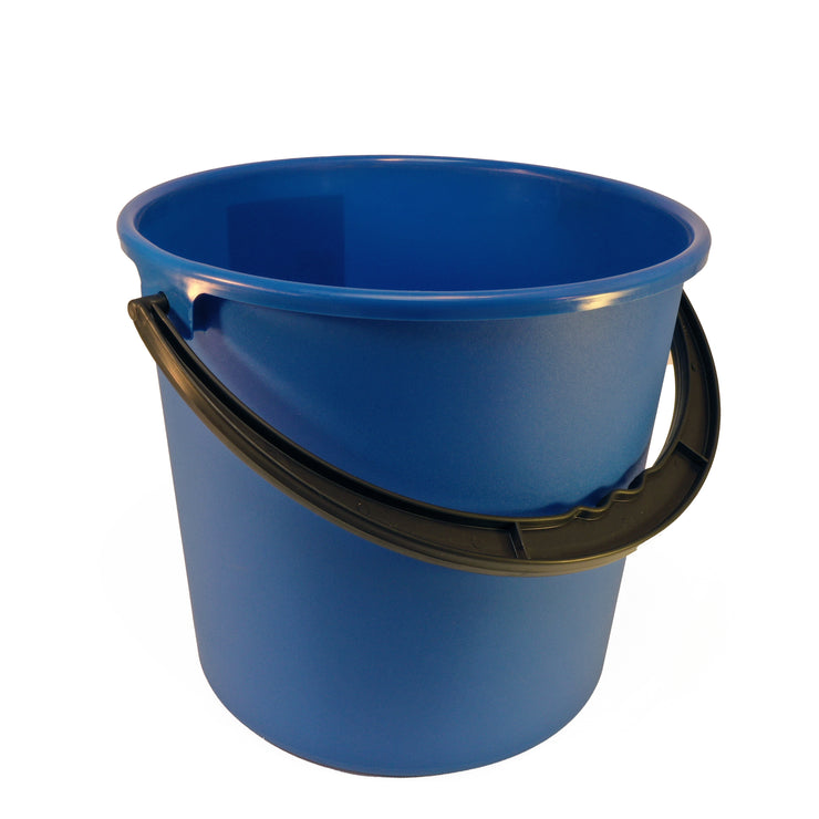Blue Plastic Sauna Bucket on white background